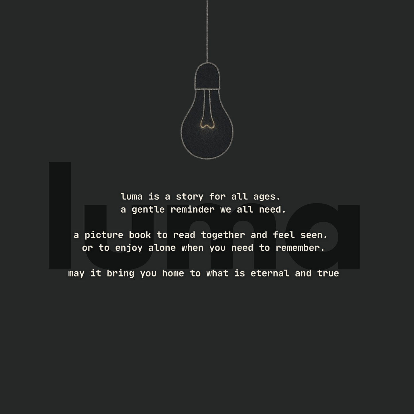 Light bulb icon with text on a black background