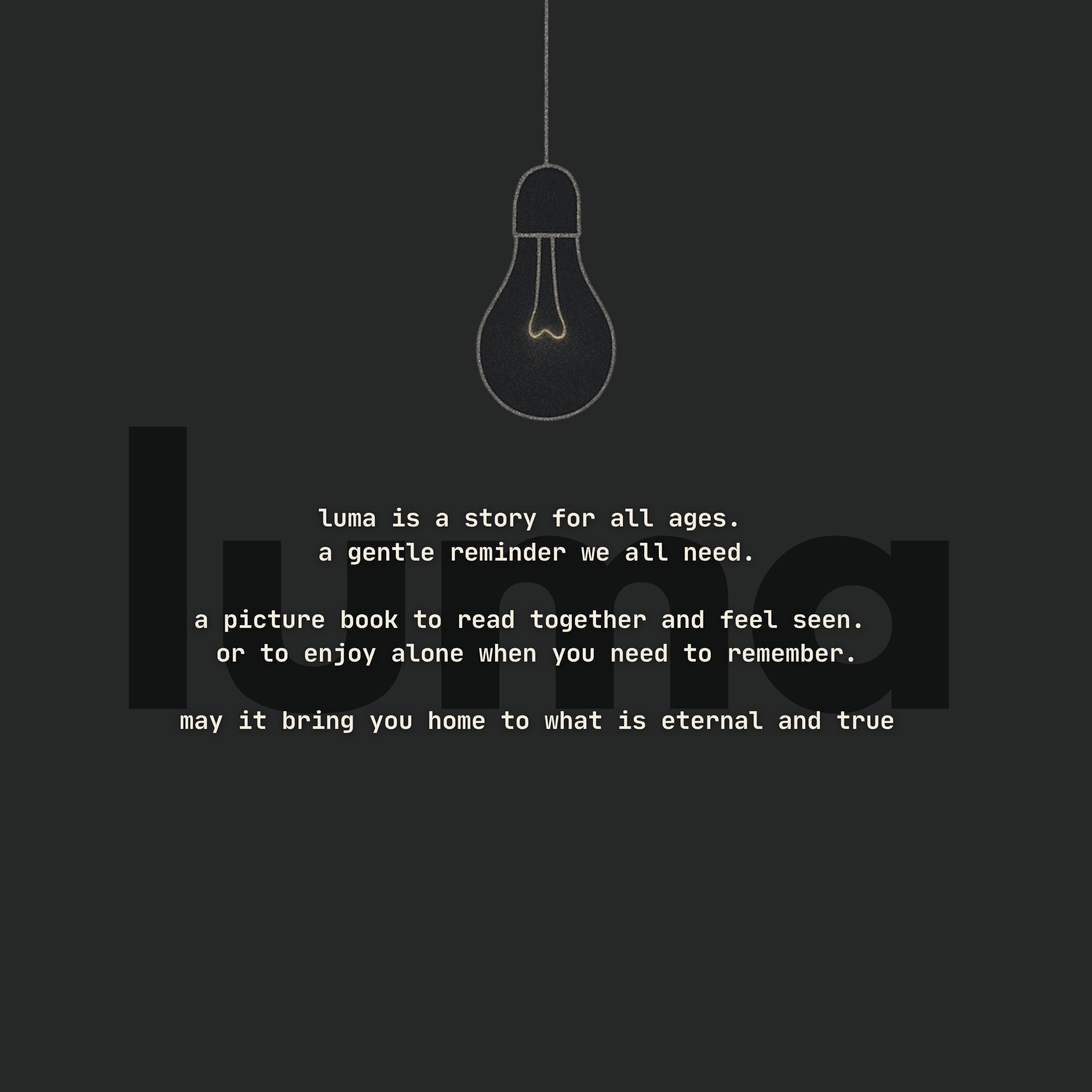 Light bulb icon with text on a black background