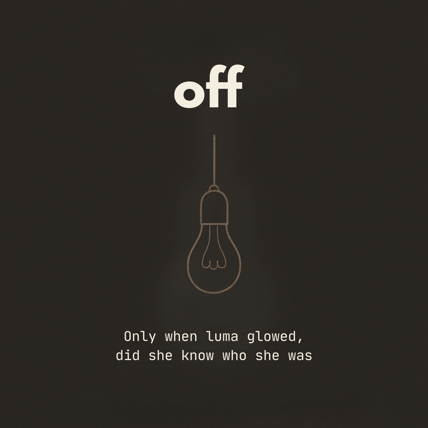 Light bulb icon with 'off' text on a dark background